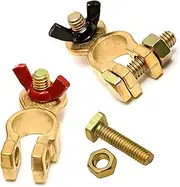 1 Pairs Ling-Luo Battery Terminals Isolators,Motorcycle Truck Van Caravan Battery Master Connectors,12 / 24V Battery Clamps,with Red and Black Coated Wing Nuts Terminal Link Switch