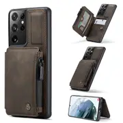 CaseMe Shockproof Samsung Galaxy S23 Ultra 5G Wallet Case Cover S918 [Coffee]