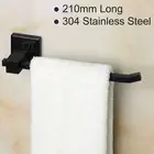 Matte Black Stainless Steel Square Towel Rack Rail Wall Toilet Paper Holder Bar