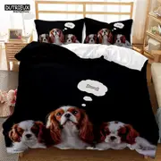 a2155 Bed Sheets Cute Pet Dogs Bedding Set Lovely Puppy Golden Retriever Comforter Sets Duvet Cover Set Bed Linen For Kids3-Piece Bedding Set (1 Duve