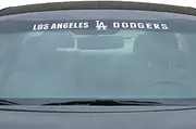 FANMATS 61450 MLB - Los Angeles Dodgers Windshield Decal | White | 34” x 3.5 | LA Cap Logo & Wordmark