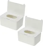 GLSTOY 2pcs Portable Wipe Dispensers Lightweight Wipe Storage Containers for Travel for Strollers Tables and Home Use