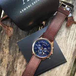 A│X Armani Exchange 探險家三眼計時 皮錶 男錶 【Watch On-line Store 】