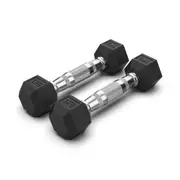 1kg x 2 Hex Rubber Coat Iron Dumbell Home Gym Strength Weight Commercial Grade