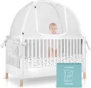 Pop Up Crib Tent, Fine Mesh Crib Netting Cover to Keep Baby from Climbing Out,