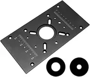FewNvWa M8 Router Table Insert Plate, Router Lifting System Kit, Router Folding Plate for Small Edge Processing Machines, Multifunctional, Black