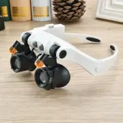 LED Headband Magnifier Adjustable Three Different Light Sources 12 Acrylic Lens