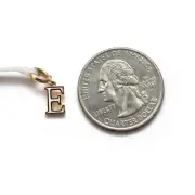 New DAVID YURMAN 8mm Petite Gold & Enamel E Initial Pendant