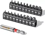 Ball End Allen Wrench Bit Set - 20PCS Metric & SAE Allen Key Drill Bit Set with