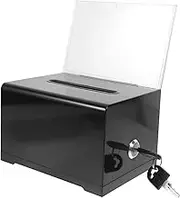 iplusmile Box Business Card Box Ballot Box Clear Donation Jar Black Acrylic