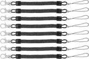 8pcs heavy duty lanyard coil spring heavy duty spring retractable spring key ring spring key ring cord wear resistant coil keyring Elastic rope spring coil key chain buckle pvc NAMOARLY