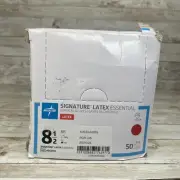 Medline Signature Latex Essential Gloves 50 Pair Size 8.5 MSG5985 *See Dates*