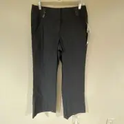 NWT Sandro Petites Control Top Full Length Dark Blue Denim Dress Pants Size 10P