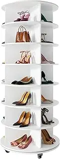 REASOR 7 Tier Rotating Shoe Rack Tower with Wheels, 360° Rotating Shoe Rack Storage Round Rotating Rack, Suitable for storing shoes, handbags, etc,for Entryway Living Room Hallway