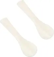 HOLIDYOYO 2pcs Spoon Eye Cream Applicator Mini Scoop Caviar Stirring Scoop Hot Pot Tool Caviar Chiller Server Cooking Strainer Kitchen Stir Tableware Fruit Beige Shell