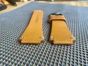 24mm Long ORANGE Bell & Ross Italian Leather Watch Strap BR01 BR03 GRAY Large