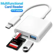 3in1 SD TF Card Reader USB-C to Camera Card Adapter for iPad/iPhone 15/15Pro MAX