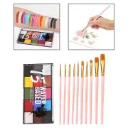 Face Paint Palette with 10 Professional Artist Brushes Watercolor Face Painting