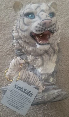 Classic Wildlife Collection 3D Tiger Head Resin Figure Statue Decor 8.5”