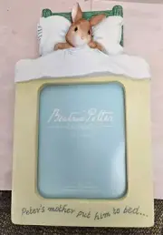 Beatrix Potter Picture Frame Peter Rabbit "Peter's Mother Put Him To Bed" 4"...