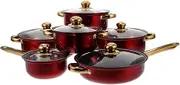 BIUDECO 1 Set Pots and Pans Set: Stainless Steel Pots & Grill Pan with Handles & Lids for Home Cooking - Non Stick Cooking Cookware