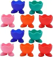 Anneome 10Pcs Silicone Egg Cup Holders for Boiled Eggs Practical Steamed Egg Tools for Home Kitchen Random Serving Cups for Egg Cooking and Serving