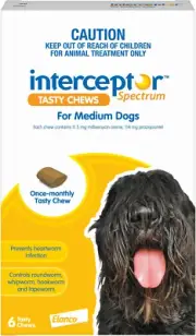 Spectrum Heartworm & Worms for Dogs 11 - 22Kg - 6 Pack