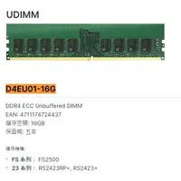 在飛比找蝦皮購物優惠-Synology 群暉原廠擴充記憶體 16G DDR4 EC