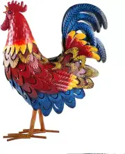 Rooster Statue Chicken Sculpture Decoration Metal Yard Art Outdoor Decoration
