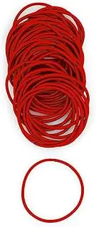 Heliums Thin Hair Elastics - Red - 2mm Ties for Thin Hair, 1.75 Inch, Medium Hold No Damage Ponytail Holders - 40 Count