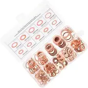 Copper Washer Assortment 200pcs Set Oil Drain Plug Gasket Kit Copper Sealing Washers Flat Washers for Sealing
