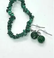 Malachite Earring & Bracelet Set The Lite Angel 4 U Collection MANIFESTATION