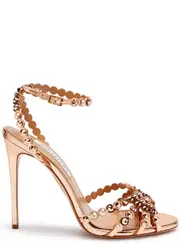 Aquazzura Tequila 105 Metallic Leather Sandals - Gold - 37 (IT37 / UK4) 37 (IT37 / UK4)