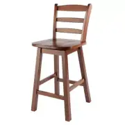 WINSOME WOOD Bar Stools 16.38"W High Back Scalera Ladder-Back Swivel Brown