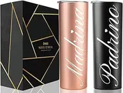 Onebttl Padrinos Madrina Gifts, Godparents Proposal Gifts, Regalos Para Padrinos Madrina, Mother's Day Father's Day Baptism Gifts for Godmother Godfather In Spanish, 20oz Rose Gold Black