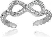 [Hoops & Loops] Sterling Silver Cubic Zirconia Rope Infinity Toe Ring