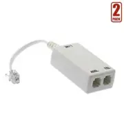 2x ADSL ADSL2+DSL Modem Splitter Telephone Phone Fax In Line Filter Network RJ11