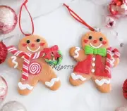 Gingerbread Glitter Set 4” Resin Figurine Christmas Decor Peppermint Candy Land