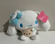 Baby Cinnamoroll Plush Holding Teddy Bear Nakajima