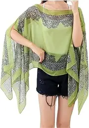 [Generic] Beach Sun Protection Shawl Summer Beach Bikini Cover Up Loose Chiffon Blouse Shawl Scarf With Buttons ﻿