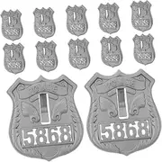 TINEASUR 20pcs Small Police Badge Police Badge Party Decoration Party Cosplay Prop Small Brooch Decoration Cosplay Accessories Halloween Supplies Photo Prop Plastic Grey
