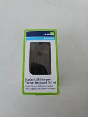 Leviton T5635-B Duplex Tamper Resistant Receptacle with 2 USB-C Charging Ports