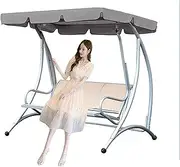 Swing Chair Canopy Replacement, 2 or 3 Seater Patio Hammock Cover Top Waterproof Anti-UV Canopy Swing Covers,210D Oxford Cloth Outdoor Swing Roof Spare C