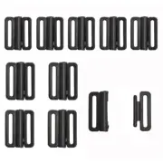 10PCS Black Plastic Buckles Front Closure Hook Clasp Fasteners Sew on Clothes...