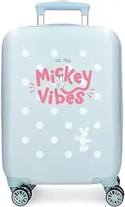 Joumma Disney Mickey Vibes Cabin Suitcase Blue 33 x 50 x 20 cm Rigid 2 kg Combination Lock Side ABS 2 kg 33L Hand Luggage, Blue, One Size, Cabin Suitcase