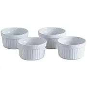 4pc Mason Cash Classic 9cm Stoneware Ramekin Cooking Oven Baking Bowl White