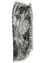 Jean Paul Gaultier Diablo Printed Modal-blend Sarong - White And Black - One Size ONE SIZE