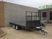 16x8 Flat Top Tandem trailer with Truck Gates , 3500kg ATM