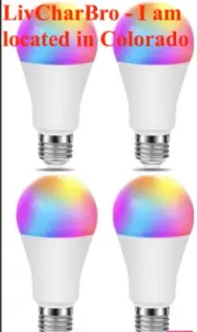 4 Smart LED Light Bulb Voice Control Alexa Compatible Phone APP Control E26 9W