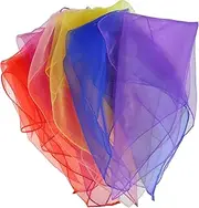 [LIFKOME] 6 Pack Boys and Girls Dance Scarves Square Sensory Silk Scarves Juggling Dance Accessories for Boys and Girls